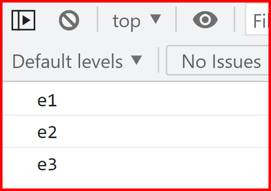 Picture showing the output of Array foreach loop in JavaScript